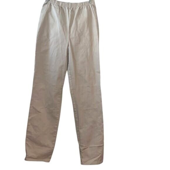 D&Co Womens Beige Pull-On Elastic Waist Stretch Pants 96% Cotton 4% Spandex TM - Picture 1 of 8